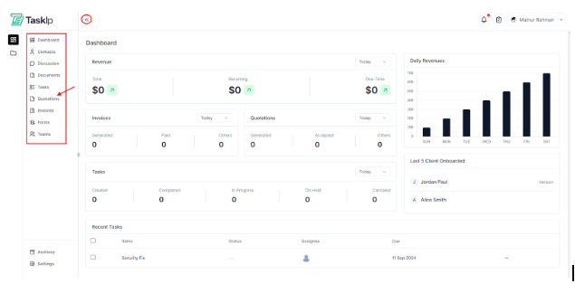 Taskip Dashboard