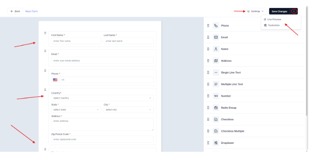 Adding Information Fields to the Form