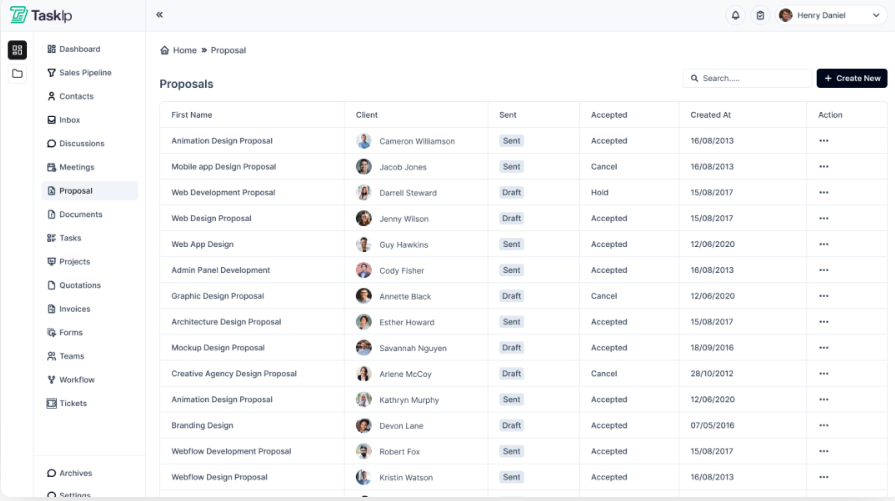 Taskip Invoice & Quotation Dashboard