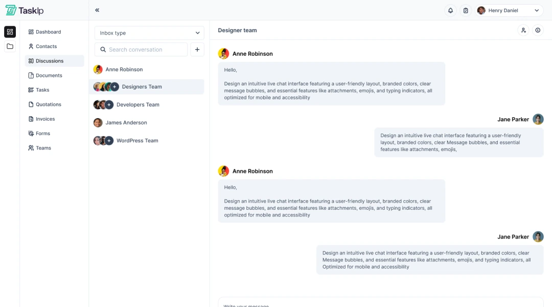  Taskip Client Management Dashboard